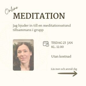 Inbjudan i januari till meditation online tillsammans med Anna Ekerli